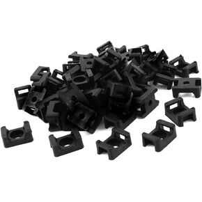 uxcell Plastic Wire Buddle Cable Tie Mount Saddle 9mm 100pcs Black