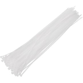 MECCANIXITY 100pcs 3/16 x 18 Inch Cable Zip Ties Long Nylon Cable Ties Self-Locking Tie Wraps for Wire Management, White