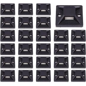 100 Pcs Cable Ties Adhesive Mounts Protective Cable Self Adhesive Wire Tie Base Holders Adhesive Fixing Base Holders for Home Office Workshop