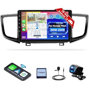 راديو سيارة UNITOPSCI 2G+64G Android 13 لسيارة Honda Pilot 2016-2019 Wireless CarPlay Android Auto، 10.1 بوصة 1080P شاشة لمس ستيريو للسيارة مع بلوتوث/GPS/WiFi/FM/RDS/28 UI + كاميرا احتياطية AHD/SWC/ميكروفون in Kuwait