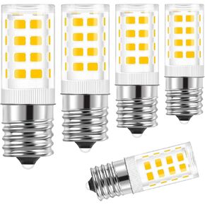 E17 LED Bulb, Dimmable 4W Microwave Oven Bulb, 40W Halogen Bulb Equivalent Replacement, Stove Light Bulb, Range Hood Bulb, Warm White 3000K(5 Pack)