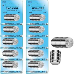 SKOANBE 10 Pack 3LR41/3AG3 4.5V Batteries for Bore Sight Laser Cartridges