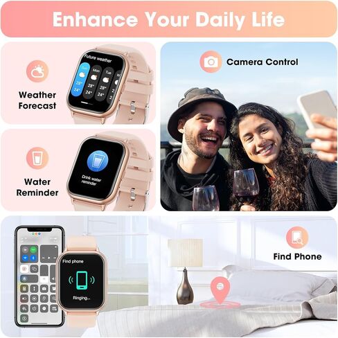 ساعة ذكية للرجال والنساء وهواتف Android iOS (الرد/إجراء المكالمات)، ساعة ذكية لتتبع اللياقة البدنية مقاس 1.85 بوصة مع مراقب معدل ضربات القلب والنوم، ساعات ذكية مقاومة للماء IP68 وأجهزة تتبع الأنشطة in Kuwait