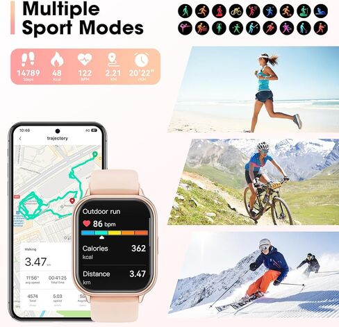 ساعة ذكية للرجال والنساء وهواتف Android iOS (الرد/إجراء المكالمات)، ساعة ذكية لتتبع اللياقة البدنية مقاس 1.85 بوصة مع مراقب معدل ضربات القلب والنوم، ساعات ذكية مقاومة للماء IP68 وأجهزة تتبع الأنشطة in Kuwait