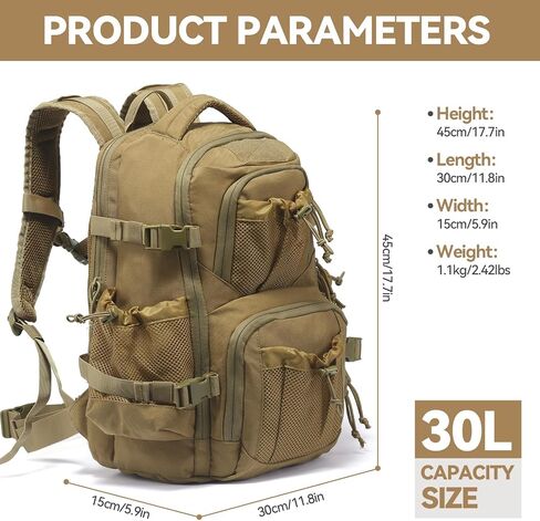 GZ XINXING Military Tactical Backpack 3 Day Assault Pack Molle Tactical Backpack Waterproof For Travel Camping Hiking Outdoor Sports Backpack Daypack(khaki) in Saudi Arabia