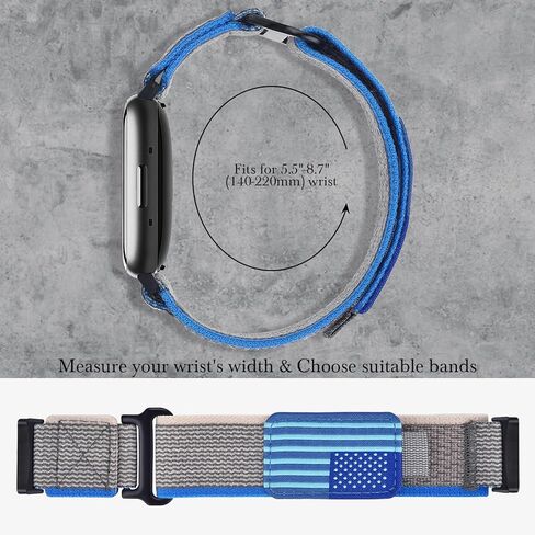 KOREDA Compatible with Fitbit Versa 3/Fitbit Versa 4/Fitbit Sense/Sense 2 Bands for Women Men, Adjustable Stretchy Elastic Braided Nylon Sport Strap for Fitbit Smartwatch in Kuwait