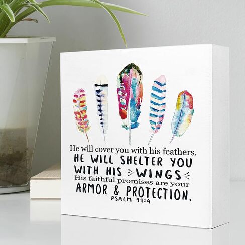 Proverbs 31:25 She is Clothed in Strength and Dignity Floral Wooden Sign Desk Decor,Bible Verse Wood Block Sign Desk Decorations for Christian Home Bedroom Girls Room Office Shelf Table Decor in Saudi Arabia
