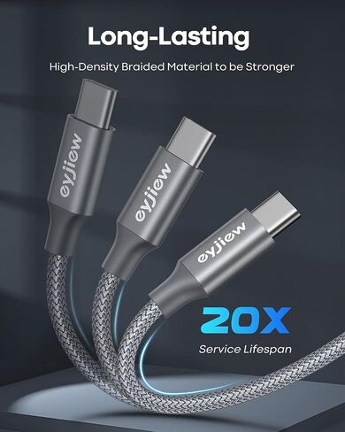 USB C to USB C Cable 12 FT, 2-Pack 60W PD Type C to C Cord Long in Saudi Arabia