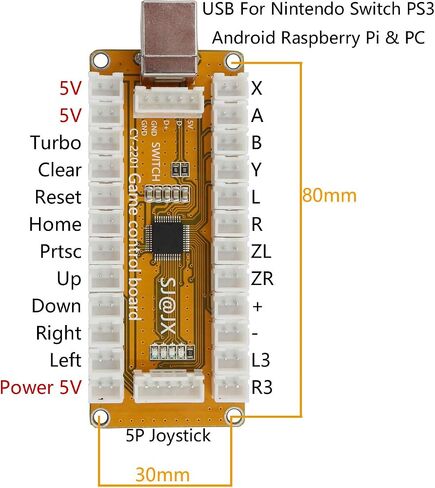 Arcade Game Controller USB Encoder 2 Player Gamepad Cherry MX Microswitch Button 8way Joystick for Nintendo Switch PC PS3 Retropie Raspberry Pi MAME in Saudi Arabia