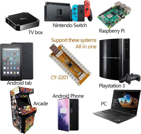 Arcade Game Controller USB Encoder 2 Player Gamepad Cherry MX Microswitch Button 8way Joystick for Nintendo Switch PC PS3 Retropie Raspberry Pi MAME in Saudi Arabia