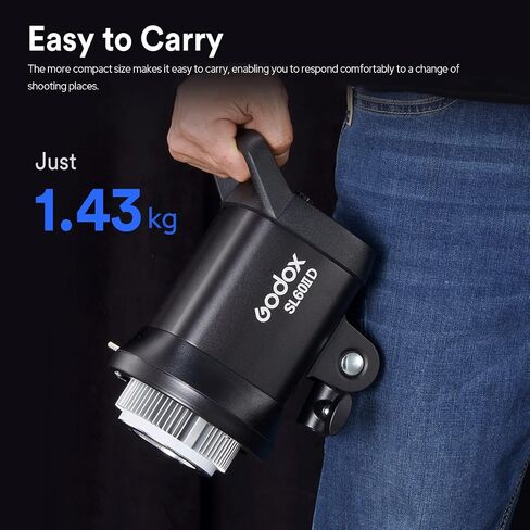 Godox SL60 SL60IID 70W LED فيديو ضوء، CRI96+ TLCI97+ 5600±200K، مدمج 8 تأثيرات FX، التطبيق/جهاز التحكم عن بعد لضبط السطوع، مصباح LED للتركيب على Bowens لتسجيل الفيديو والتصوير في الهواء الطلق in Saudi Arabia