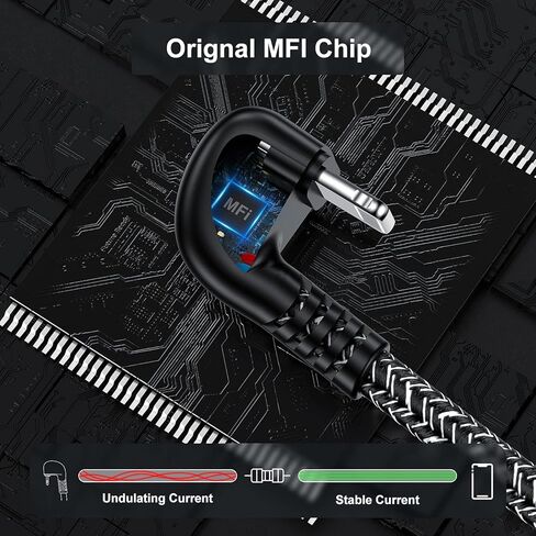 3 عبوات شاحن iPhone 90 درجة بطول 6 أقدام، سلك إضاءة طويل معتمد من Apple MFi بطول 6 أقدام، كابل شحن iPhone بزاوية قائمة من النايلون بطول 6 أقدام لهاتف Apple iPhone 14 Pro Max/13 Pro/12/11/11Pro/11Max/XS/XR/8 in Kuwait