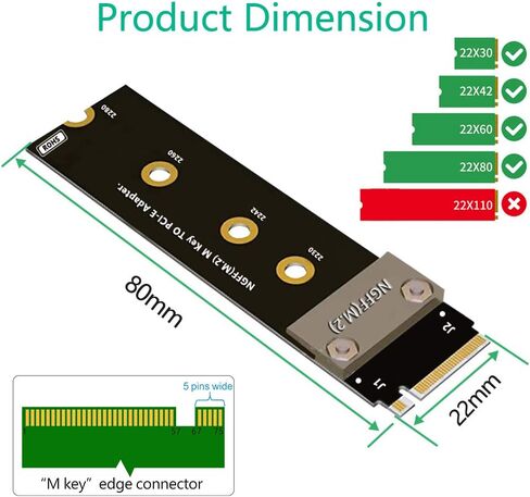 Sintech M.2 NVME Extender,NGFF M-Key PCIe 3.0/4.0 SSD Extention Card with High Speed Soft-PCB Cable 20CMS in Saudi Arabia