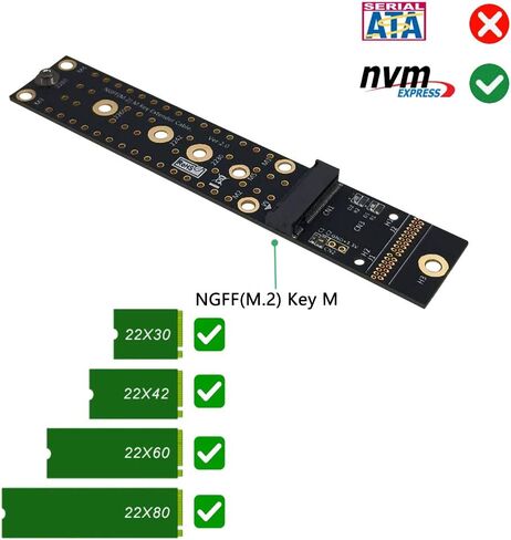 Sintech M.2 NVME Extender,NGFF M-Key PCIe 3.0/4.0 SSD Extention Card with High Speed Soft-PCB Cable 20CMS in Saudi Arabia