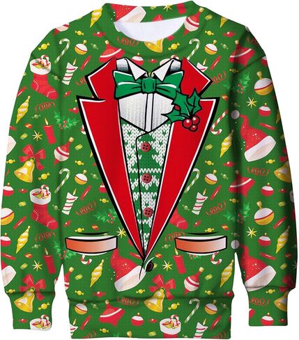 BFUSTYLE Boy Girl Ugly Christmas Sweatshirt Kids Fleece Cool Xmas Pullover 4-16 Years in Kuwait