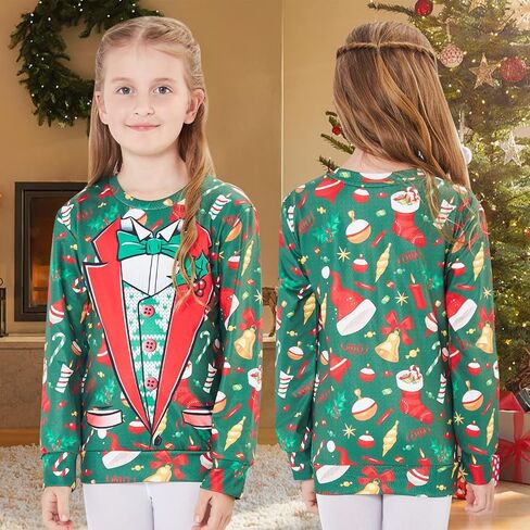 BFUSTYLE Boy Girl Ugly Christmas Sweatshirt Kids Fleece Cool Xmas Pullover 4-16 Years in Kuwait
