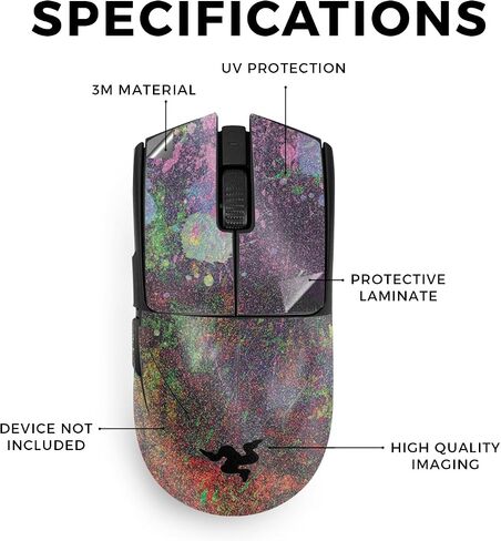 Glossy Glitter Mouse Skin Compatible with Razer Viper V3 Pro - Paint Drip - Premium 3M Vinyl Protective Wrap Decal Cover - Easy to Apply | Crafted in The USA by MightySkins in Saudi Arabia
