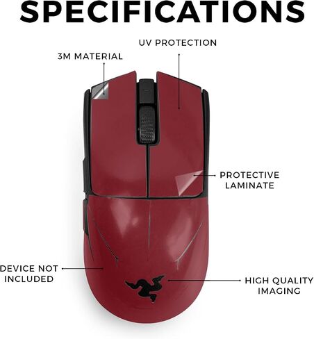 غلاف الماوس متوافق مع Razer Viper V3 Pro - عنابي صلب - غطاء لاصق واقٍ من الفينيل الفاخر 3M - سهل الاستخدام | صُنع في الولايات المتحدة الأمريكية بواسطة MightySkins in Saudi Arabia
