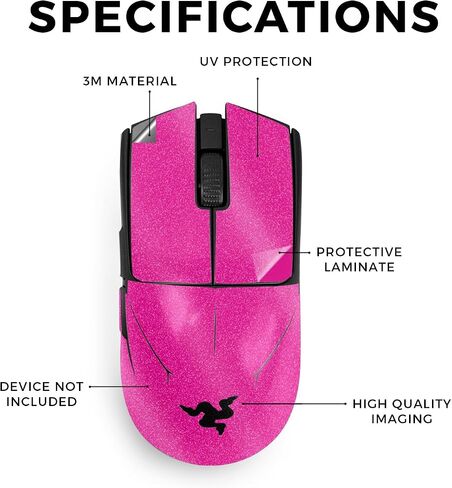 Mouse Skin Compatible with Razer Viper V3 Pro - Solid Pink - Premium 3M Vinyl Protective Wrap Decal Cover - Easy to Apply | Crafted in The USA by MightySkins in Saudi Arabia