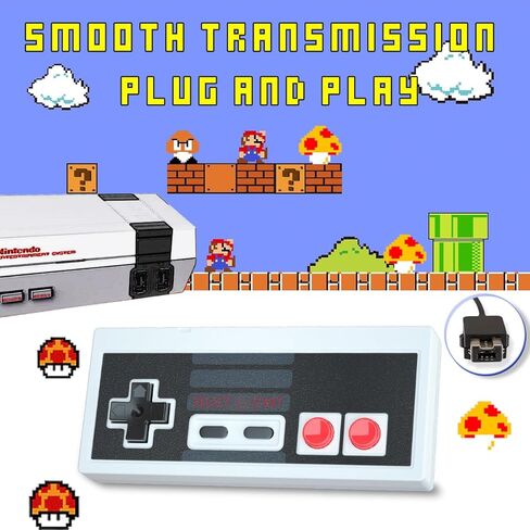 NES Controller for NES Classic Mini Edition, Wired NES Classic Controller for Nintendo Entertainment System, 2 Pack Replacement Nes Mini Controller with 10Ft Long Cable in Kuwait