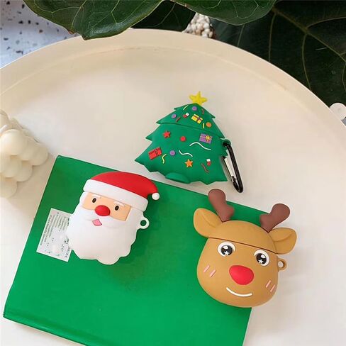 ICI-Rencontrer Compatible with Earbuds Case Airpods 1 & 2, Kids Girls Women 3D Cute Christmas Tree Gifts Anti-Scratch Wireless Earphone Protector in Kuwait