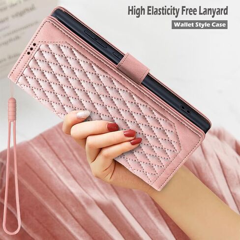 Wallet Case for Samsung Galaxy S24 Ultra 5G, with Card Slot & Kickstand, Shockproof Flip PU Leather Magnetic Full Protective S 24 24Ultra S24Ultra Phone Cover (Pink, Galaxy S24 Ultra) in Kuwait