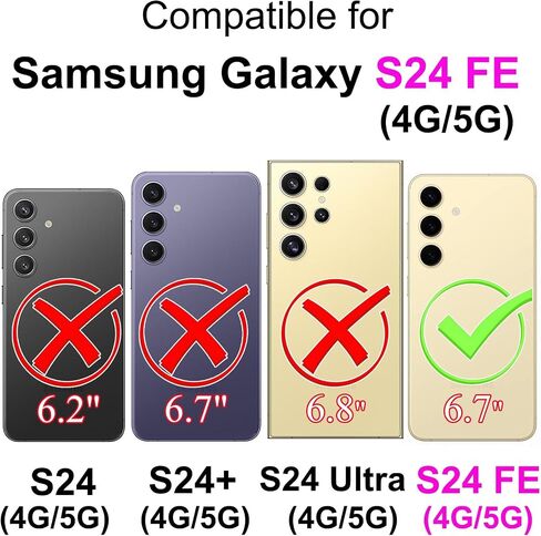 for Samsung Galaxy S24 FE Wallet case, Flip Folio Cover with Stand Feature for Women Men, PU Leather Phone Case Fit for Samsung Galaxy S24 FE 6.7'' [Blue-Butterfly] in Kuwait