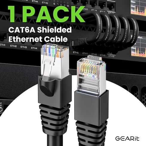 كابل إيثرنت GearIT Cat6A (35 قدمًا، أبيض) 10 جيجابت في الثانية محمي بدون تشابك SSTP، كابل إيثرنت محمي SFTP، 26AWG 4 أزواج من كابل Cat6 النحاسي الصلب، كابل شبكة محمي Cat 6 - 35 قدمًا in Saudi Arabia