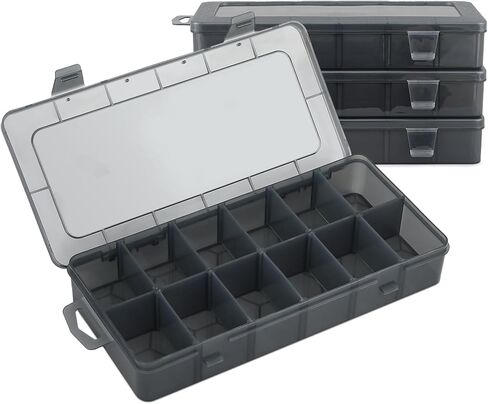 MoNiBloom 5-Grid Portable Tackle Box Organizer with Handle, Compartment Plastic Storage Tool Box with Dividers, Waterproof Container Case for Fishing Tackles, Art Craft, Bead, Jewelry (3-Drawer) in Kuwait