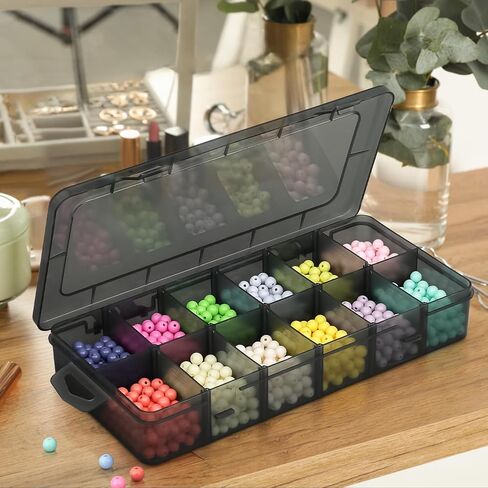 MoNiBloom 5-Grid Portable Tackle Box Organizer with Handle, Compartment Plastic Storage Tool Box with Dividers, Waterproof Container Case for Fishing Tackles, Art Craft, Bead, Jewelry (3-Drawer) in Kuwait