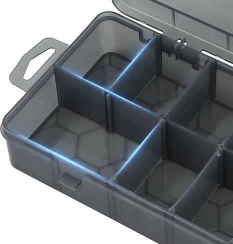 MoNiBloom 5-Grid Portable Tackle Box Organizer with Handle, Compartment Plastic Storage Tool Box with Dividers, Waterproof Container Case for Fishing Tackles, Art Craft, Bead, Jewelry (3-Drawer) in Kuwait