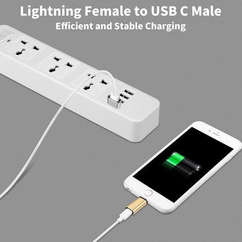 لمحول Lightning أنثى إلى USB C ذكر - 2 حزمة 3.0 موصل شاحن USB من النوع C متوافق مع iPhone 15/15 Pro/15 Pro Max/15 Plus iPad Air Google Pixel شحن نقل البيانات in Kuwait