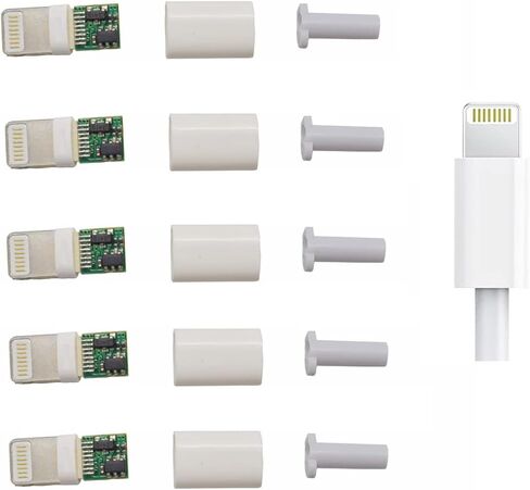 5sets White USB Male for iPhone iPad iPod Lightning DIY Connector Solder Housing Cover Adapters (5PCS White) in Saudi Arabia