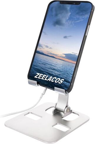 Adjustable Cell Phone Stand, Desk Phone Holder, Foldable Phone Stand for Desk，Compatible with iPhone 14 13 12 11 Pro Xs Max, 4-8'' All Phones，Tablets (7-10"),Office Accessories(Gray). in Saudi Arabia