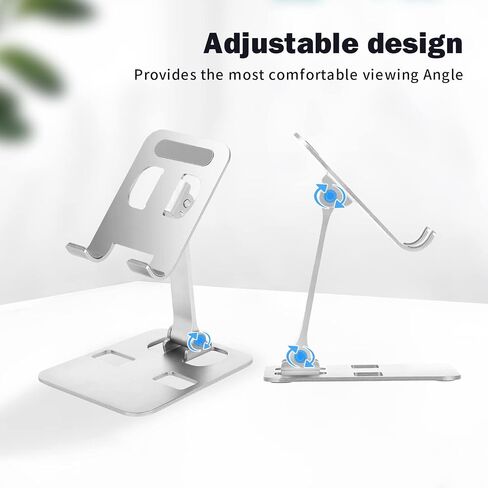 Adjustable Cell Phone Stand, Desk Phone Holder, Foldable Phone Stand for Desk，Compatible with iPhone 14 13 12 11 Pro Xs Max, 4-8'' All Phones，Tablets (7-10"),Office Accessories(Gray). in Saudi Arabia