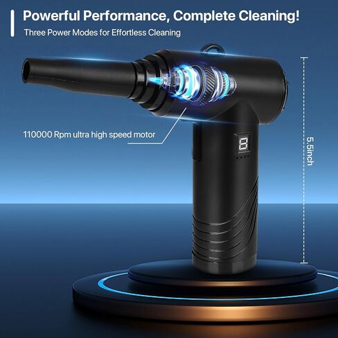Powerful Electric Air Duster - Reusable, Eco-Friendly, High-Speed Dust Removal for Electronics, Keyboards, Laptops, Cameras - Efficient & Cost-Effective Cleaning Solution in Saudi Arabia