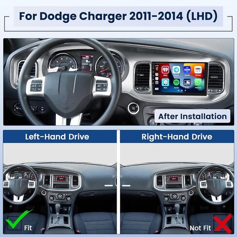 (2+64G) Inefala for Dodge Charger 2011-2014 (LHD) Android Car Radio Stereo with Wireless Carplay Android Auto, 9" Touch Screen with GPS WiFi HiFi Bluetooth FM/RDS SWC Canbus MIC Backup Camera in Saudi Arabia