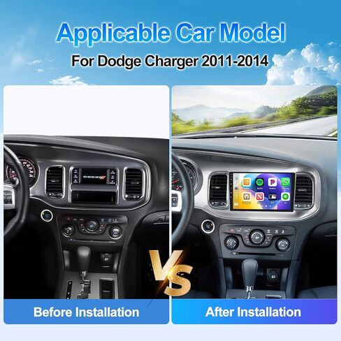 2G 64G راديو السيارة ستيريو لدودج تشارجر 2011 2012 2013 2014 مع CarPlay Android Auto Android 13 Head Unit 9 بوصة شاشة تعمل باللمس ستيريو سيارة مع HiFi Bluetooth GPS Navigation WiFi FM HD كاميرا احتياطية in Saudi Arabia