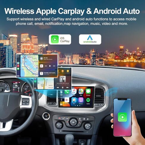 2G 64G راديو السيارة ستيريو لدودج تشارجر 2011 2012 2013 2014 مع CarPlay Android Auto Android 13 Head Unit 9 بوصة شاشة تعمل باللمس ستيريو سيارة مع HiFi Bluetooth GPS Navigation WiFi FM HD كاميرا احتياطية in Saudi Arabia