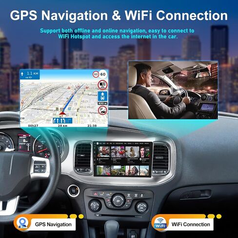 2G 64G راديو السيارة ستيريو لدودج تشارجر 2011 2012 2013 2014 مع CarPlay Android Auto Android 13 Head Unit 9 بوصة شاشة تعمل باللمس ستيريو سيارة مع HiFi Bluetooth GPS Navigation WiFi FM HD كاميرا احتياطية in Saudi Arabia