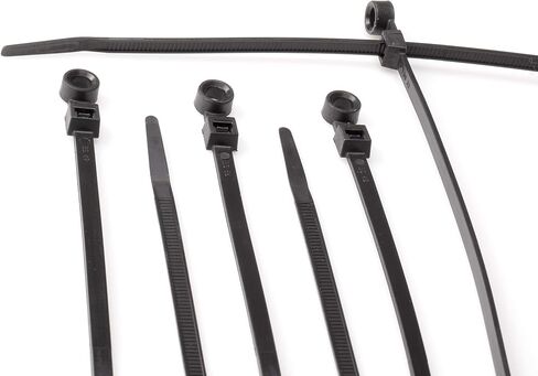 THE CIMPLE CO 7 inch Black Nylon Zip Ties (Wire, Cable Ties) - Strong - Indoor and Outdoor Rated -Screw Mounting Hole, 100 Pack in Saudi Arabia