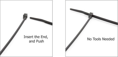 THE CIMPLE CO 7 inch Black Nylon Zip Ties (Wire, Cable Ties) - Strong - Indoor and Outdoor Rated -Screw Mounting Hole, 100 Pack in Saudi Arabia