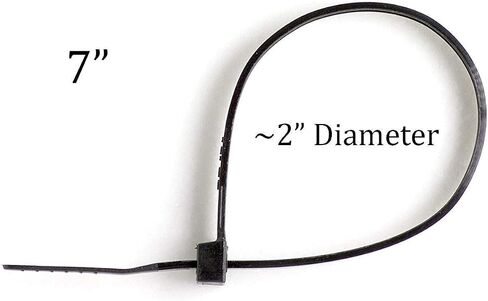 THE CIMPLE CO 7 inch Black Nylon Zip Ties (Wire, Cable Ties) - Strong - Indoor and Outdoor Rated -Screw Mounting Hole, 100 Pack in Saudi Arabia