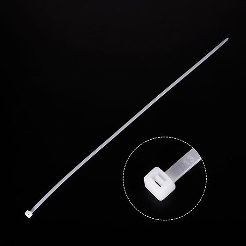 MECCANIXITY 100pcs 3/16 x 18 Inch Cable Zip Ties Long Nylon Cable Ties Self-Locking Tie Wraps for Wire Management, White in Saudi Arabia
