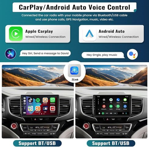 راديو سيارة UNITOPSCI 2G+64G Android 13 لسيارة Honda Pilot 2016-2019 Wireless CarPlay Android Auto، 10.1 بوصة 1080P شاشة لمس ستيريو للسيارة مع بلوتوث/GPS/WiFi/FM/RDS/28 UI + كاميرا احتياطية AHD/SWC/ميكروفون in Kuwait
