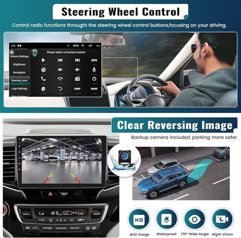 راديو سيارة UNITOPSCI 2G+64G Android 13 لسيارة Honda Pilot 2016-2019 Wireless CarPlay Android Auto، 10.1 بوصة 1080P شاشة لمس ستيريو للسيارة مع بلوتوث/GPS/WiFi/FM/RDS/28 UI + كاميرا احتياطية AHD/SWC/ميكروفون in Kuwait