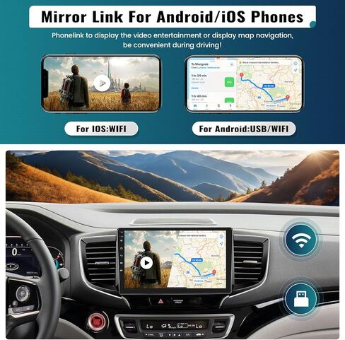 UNITOPSCI 2G+64G Android 13 راديو السيارة لهوندا بايلوت 2016-2019 مع CarPlay Android Auto، 10.1 بوصة IPS تعمل باللمس بلوتوث ستيريو سيارة مع GPS/WiFi/HiFi، FM/RDS، USB/كاميرا احتياطية/SWC/MIC in Kuwait