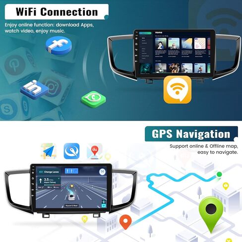 UNITOPSCI 2G+64G Android 13 راديو السيارة لهوندا بايلوت 2016-2019 مع CarPlay Android Auto، 10.1 بوصة IPS تعمل باللمس بلوتوث ستيريو سيارة مع GPS/WiFi/HiFi، FM/RDS، USB/كاميرا احتياطية/SWC/MIC in Kuwait