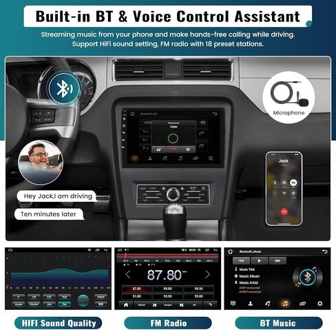 UNITOPSCI 2G+64G Android 13 ستيريو سيارة لفورد موستانج 2010-2014 راديو لاسلكي Apple CarPlay & Android Auto 10.1 بوصة HD شاشة تعمل باللمس GPS ملاحة بلوتوث HiFi WiFi FM راديو SWC + كاميرا احتياطية in Kuwait