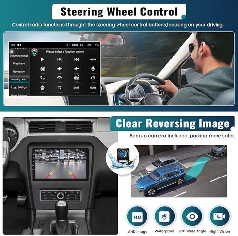 UNITOPSCI 2G+64G Android 13 ستيريو سيارة لفورد موستانج 2010-2014 راديو لاسلكي Apple CarPlay & Android Auto 10.1 بوصة HD شاشة تعمل باللمس GPS ملاحة بلوتوث HiFi WiFi FM راديو SWC + كاميرا احتياطية in Kuwait